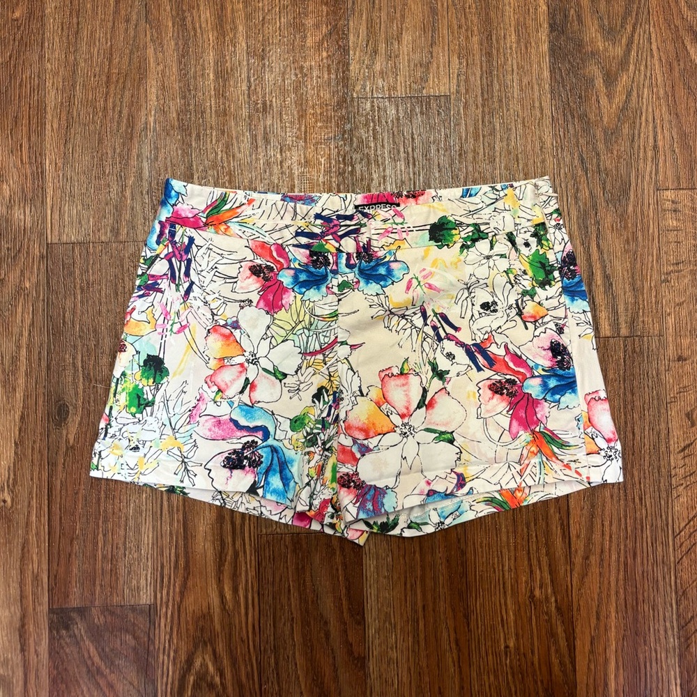 Express Floral Multi Color Cotton short